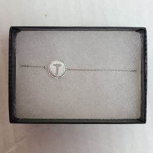 NEW! Letter T Silver Bracelet